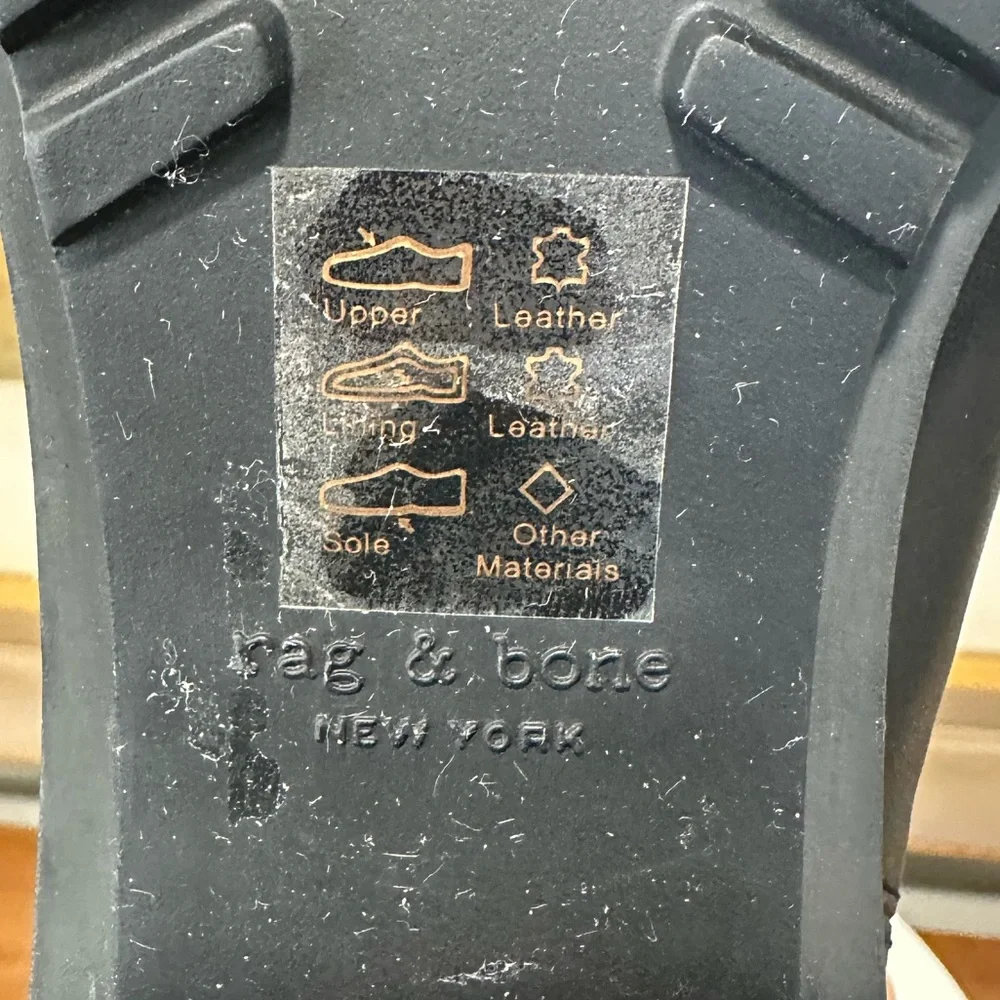 🌹RAG & BONE🌹 Shiloh Mid Leather Chelsea Boot In Black Size: 41 - Picture 15 of 16